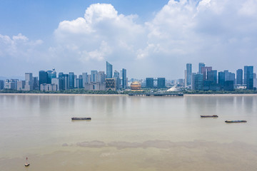 panoramic city skyline in hangzhou china