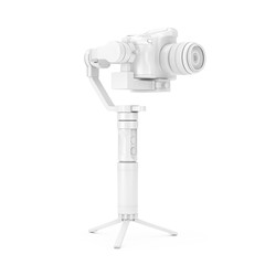 White DSLR or Video Camera Gimbal Stabilization Tripod System in Clay Style Mock Up. 3d Rendering