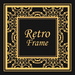 Classic vector square frame with ornate elements. Abstract modern art deco ornament with place for text. Vintage pattern