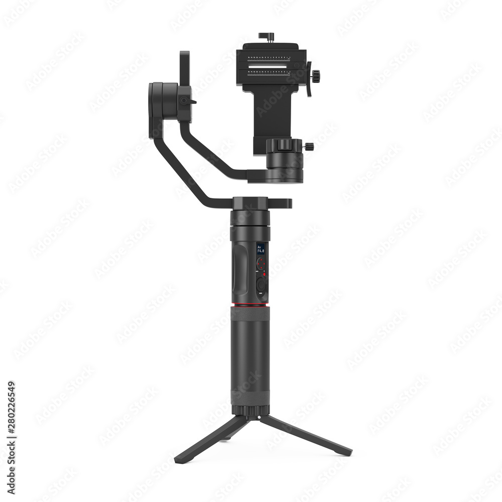 Leinwandbilder DSLR or Video Camera Gimbal Stabilization Tripod System. 3d Rendering