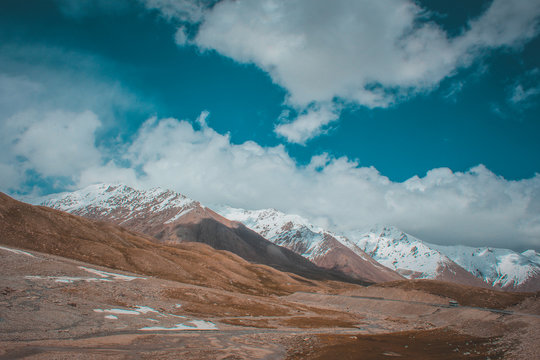 A beautiful view of Mountains at Khunjerab, China Border, Pakistan