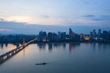 Fototapeta premium panoramic city skyline in hangzhou china