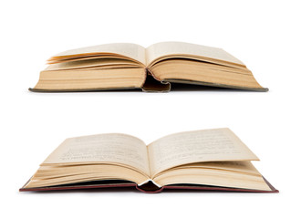Open book isolated on white background