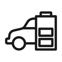 car battery - minimal line web icon. simple vector illustration. concept for infographic, website or app.