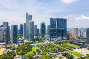 panoramic city skyline in hangzhou china