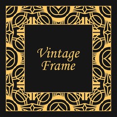 Classic vector square frame with ornate elements. Abstract modern art deco ornament with place for text. Vintage pattern