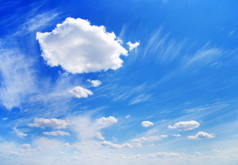 Naklejka na ściany i meble white clouds against blue sky