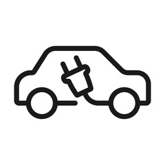 electric vehicle - minimal line web icon. simple vector illustration. concept for infographic, website or app.