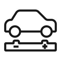 car battery - minimal line web icon. simple vector illustration. concept for infographic, website or app.