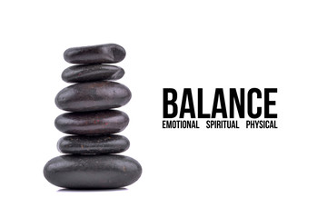 Zen stones balance concept isolated on white