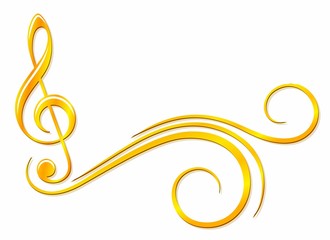 A symbol of a treble clef.