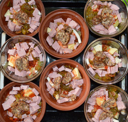 Homemade food - A Portion of Improvised Traditional Food (Gyuvetche) from Yambol, Bulgaria