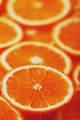 Round pieces of orange in the form of texture
