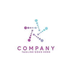 Gradient Halftone logo Dot Circle and spiral Icon. Technology Vector Modern Symbol. Company Logo Design Inspiration.