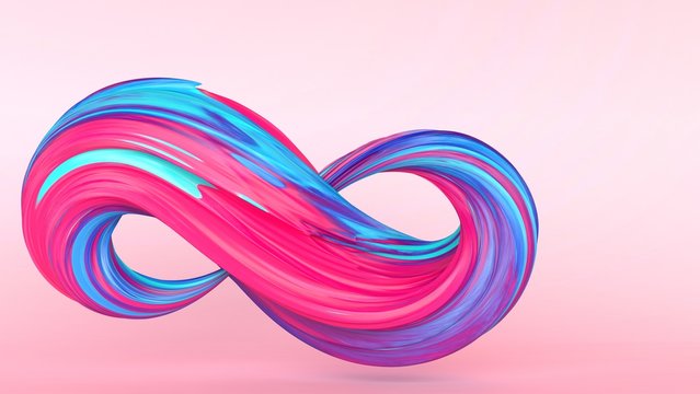 3d Abstract colorful fluid design in pink background © scorpius design