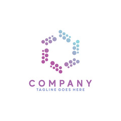 Gradient Halftone logo Dot Circle and spiral Icon. Technology Vector Modern Symbol. Company Logo Design Inspiration.