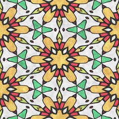  Kaleidoscopic art- geometry seamless ornate. Digital 2D illustration created without reference image