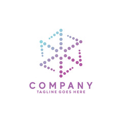 Gradient Halftone logo Dot Circle and spiral Icon. Technology Vector Modern Symbol. Company Logo Design Inspiration.