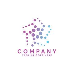 Gradient Halftone logo Dot Circle and spiral Icon. Technology Vector Modern Symbol. Company Logo Design Inspiration.