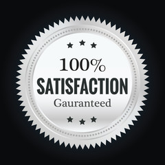 Silver stamp, sticker, badge on color background.