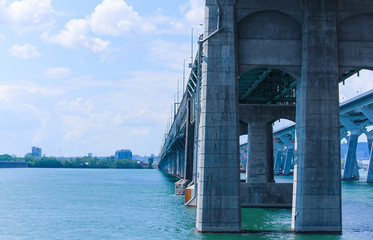 New and old Champlain bridge, Montreal, Quebec