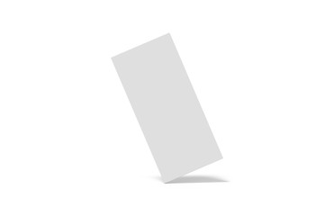 White slim cardboard box template for chocolate, crayons, pencils. Mock up template on isolated...