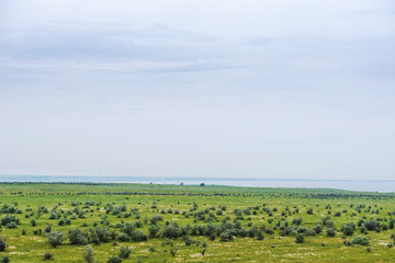 Fototapeta na wymiar Crimea steppe- landscape park. Kerch peninsula