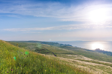 Fototapeta premium Crimea nature reserve - the road to travel. Landscape park- Kerch peninsula