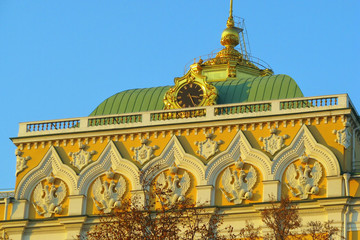 Obraz premium The Grand Kremlin Palace at sunset, close-up. One of the palaces of the Moscow Kremlin, Russia
