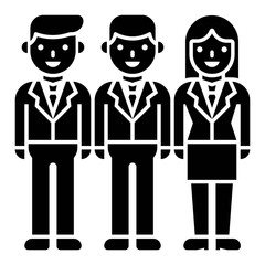 Business people team vector, solid style icon