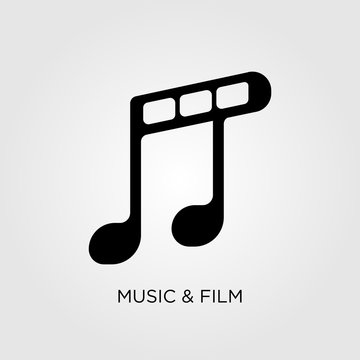 film strip with note music logo inspirations