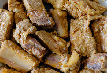 Chinese style Pork ribs for cooking background view