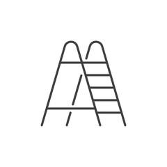 Ladder vector concept linear icon. Stepladder sign in outline style
