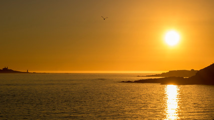 Fototapeta na wymiar Sunset from the Camariñas port.