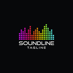 sound wave audio music logo illustration vector icon template premium quality