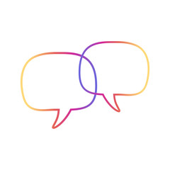 Linear Hand drawn Speech Bubbles, Rectangle Distorted Circles and Square Blank Trendy Shapes. Vector illustration isolated