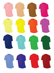 Colorful t shirt set. vector illustration