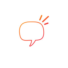 Fototapeta premium Linear Hand drawn Speech Bubble, Rectangle Distorted Circle and Square Blank Trendy Shape. Vector illustration isolated on white background.