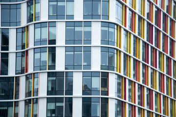 Glass colorful building near the European Parliament, Brussels, Belgium