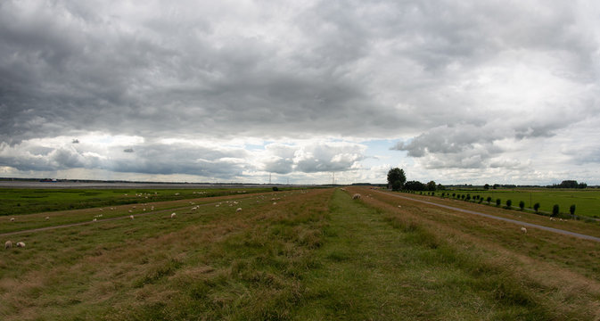 Rollwolke sammelt sich zu einem Unwetter am Himmel zusammen