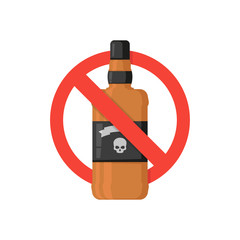 bottle of whiskey and sign of prohibition
