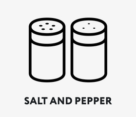 Salt and Pepper Shaker. Vector Line Icon