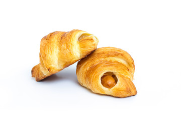 croissant sausage isolated on white background