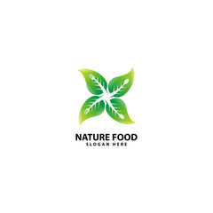 Nature Food logo with fork and spoon