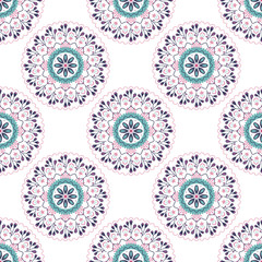 abstract flowers minimal seamless pattern. Native folk and floral illustration