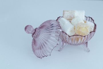 the colorful feast sugar in the plate for celebrate the victim feast of the elders on the religious holidays.