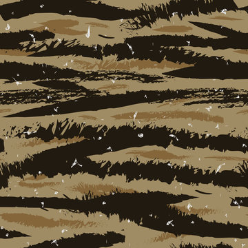 Vector seamless camo tiger stripe army fatigue pattern design