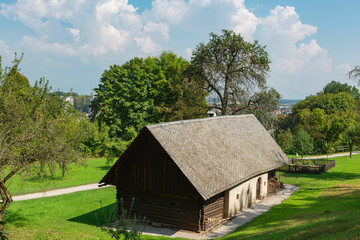 Fototapeta na wymiar Skofja Loka,Slovenia,12,2016;picturesque medieval scene of the Passion