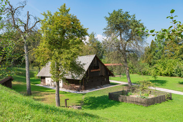 Skofja Loka,Slovenia,12,2016;picturesque medieval scene of the Passion