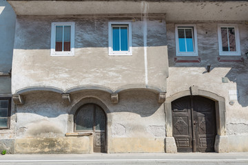 Skofja Loka,Slovenia,12,2016;picturesque medieval scene of the Passion